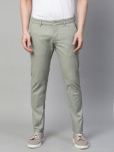 Genips Men's Mint Cotton Stretch Caribbean Slim Fit Self Design Trousers